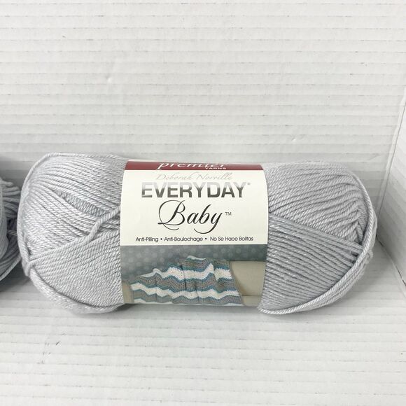 Premier Yarns Everyday Baby 4 oz/ 308 yds Anti-Pilling Acrylic Lot of 2 Fog Gray - Picture 4 of 5